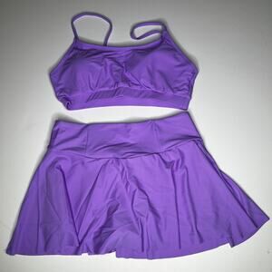 Two Piece Purple Swim Skirt New L